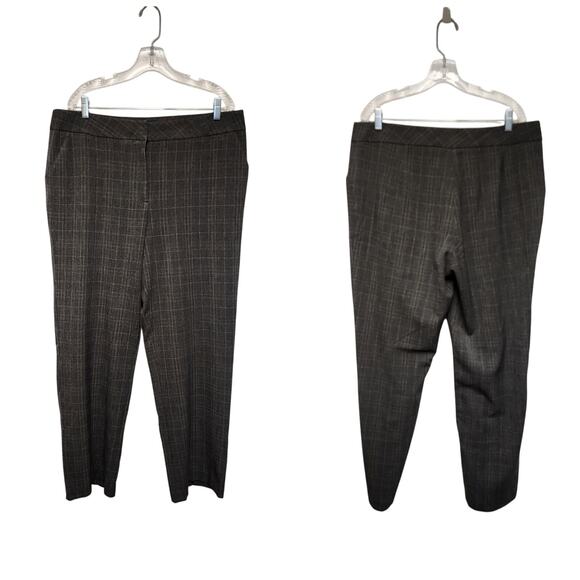 Investments Straight-Leg Plaid Dress Paid Size 16R Color Gray/Pink - Picture 1 of 4